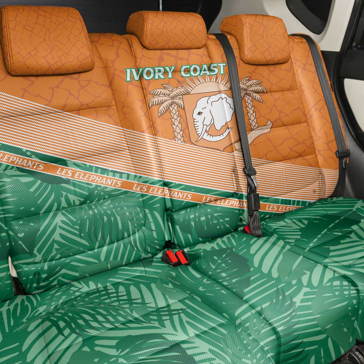 Ivory Coast Rugby Custom Back Car Seat Cover Allez Les Elephants
