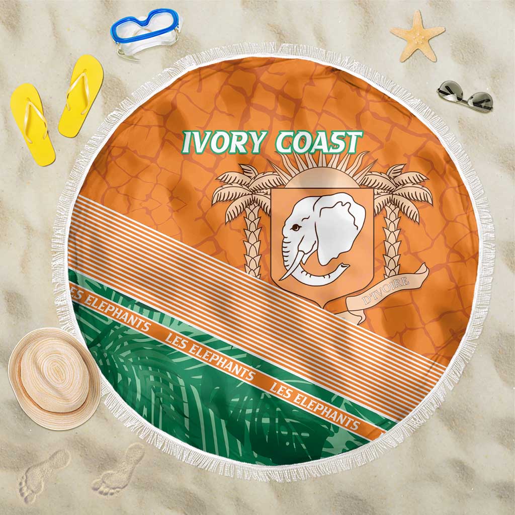 Ivory Coast Rugby Custom Beach Blanket Allez Les Elephants