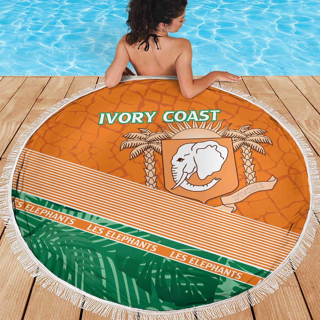 Ivory Coast Rugby Custom Beach Blanket Allez Les Elephants