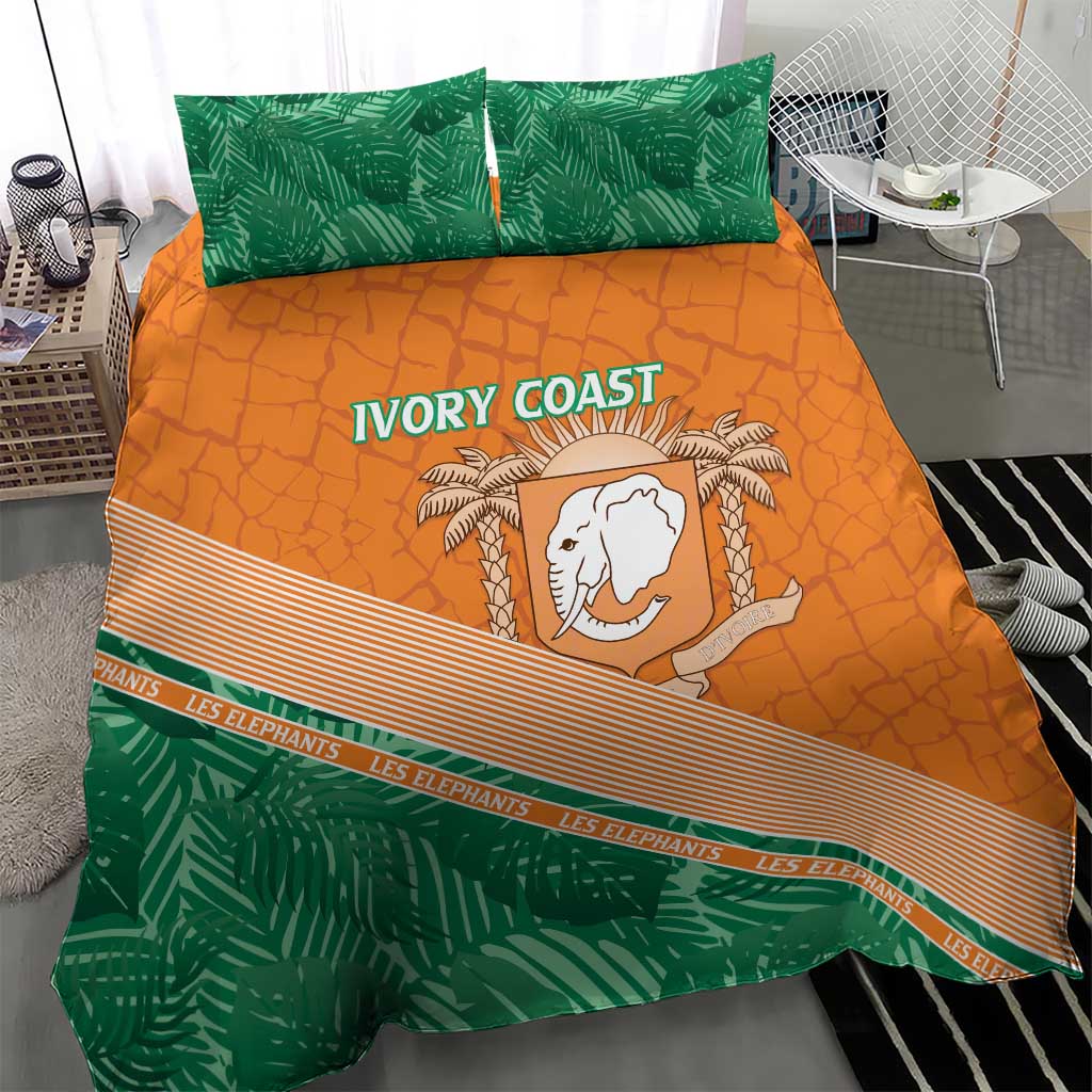 Ivory Coast Rugby Custom Bedding Set Allez Les Elephants