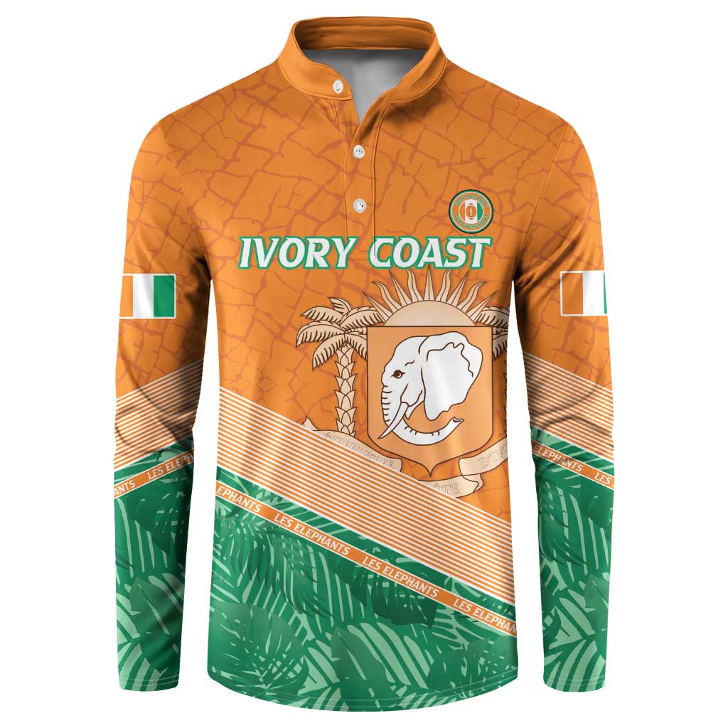 Ivory Coast Rugby Custom Button Sweatshirt Allez Les Elephants