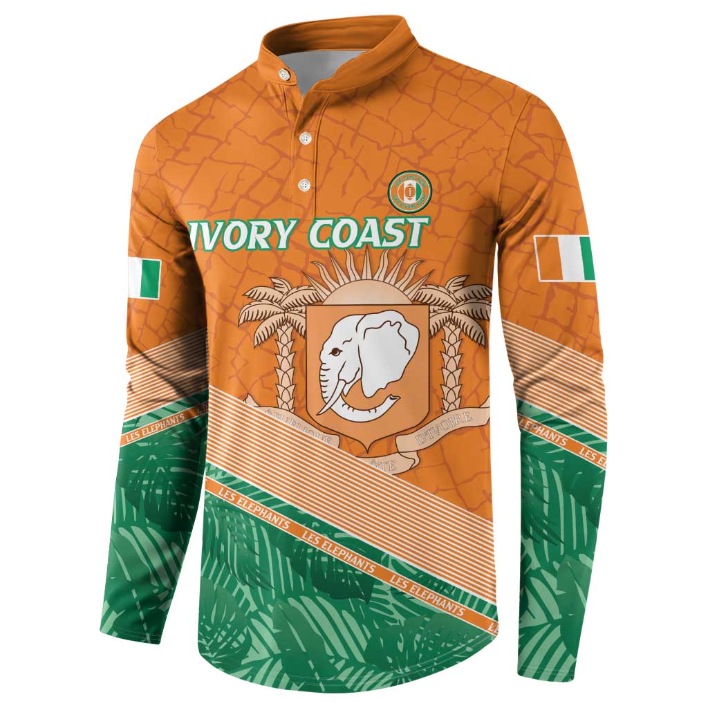 Ivory Coast Rugby Custom Button Sweatshirt Allez Les Elephants