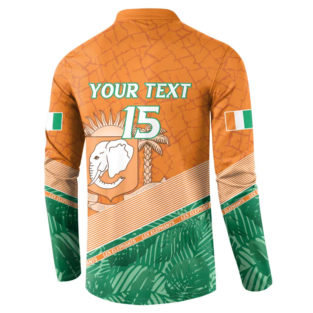 Ivory Coast Rugby Custom Button Sweatshirt Allez Les Elephants