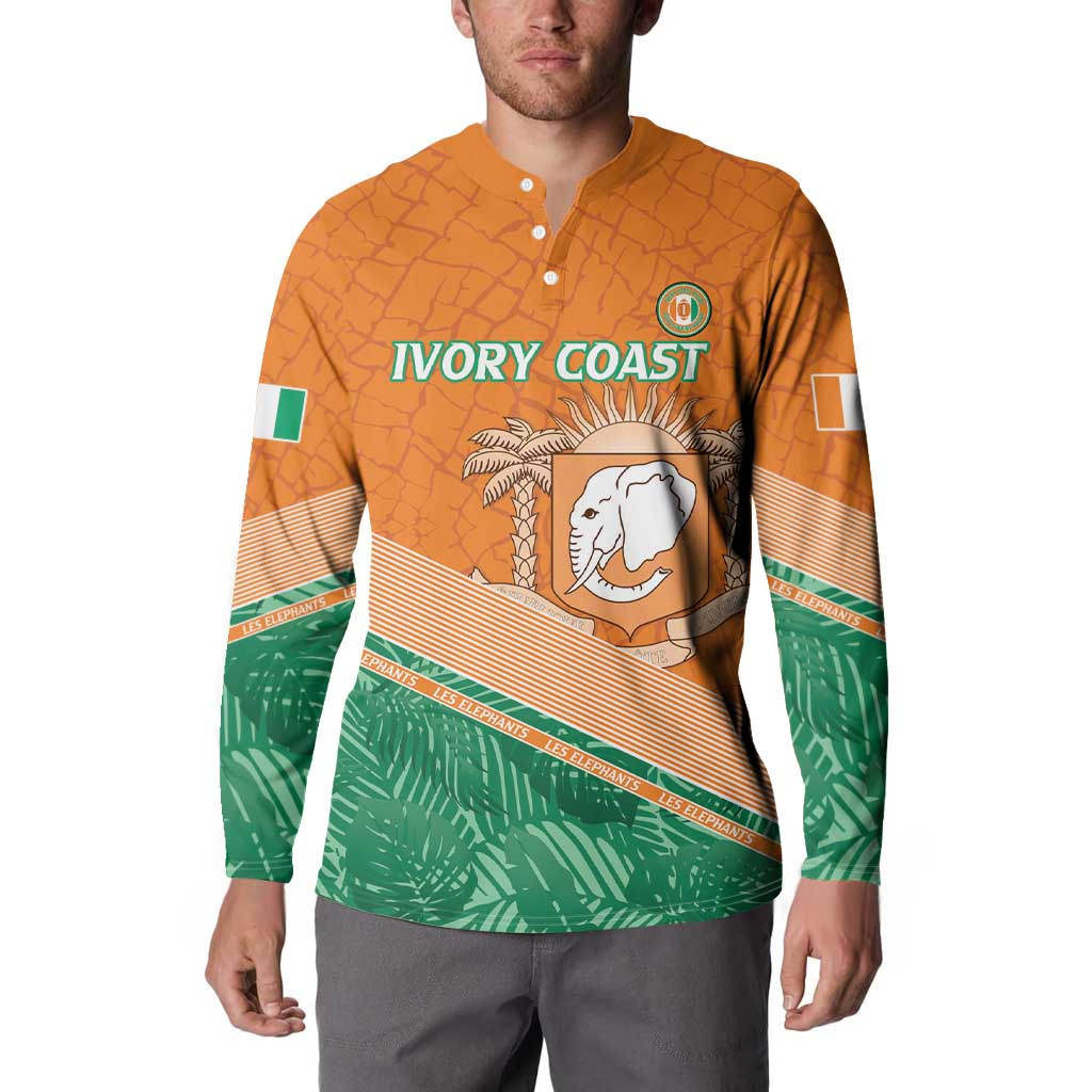 Ivory Coast Rugby Custom Button Sweatshirt Allez Les Elephants