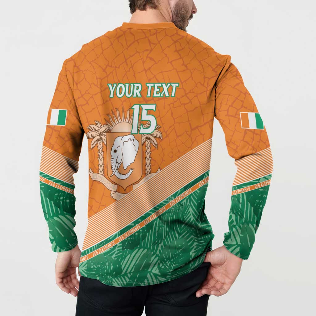 Ivory Coast Rugby Custom Button Sweatshirt Allez Les Elephants