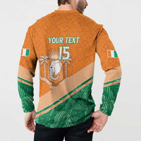 Ivory Coast Rugby Custom Button Sweatshirt Allez Les Elephants