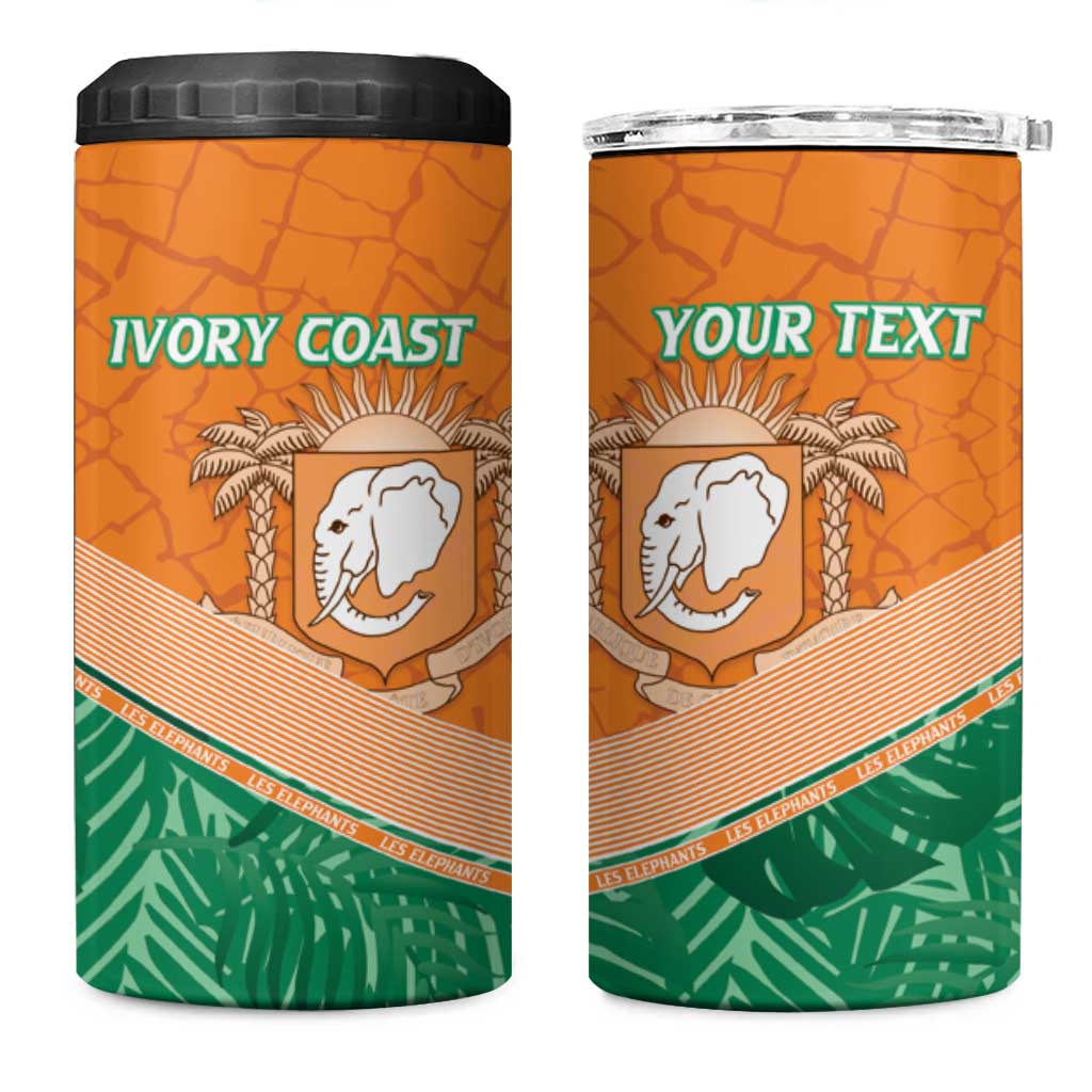 Ivory Coast Rugby Custom 4 in 1 Can Cooler Tumbler Allez Les Elephants