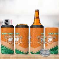 Ivory Coast Rugby Custom 4 in 1 Can Cooler Tumbler Allez Les Elephants