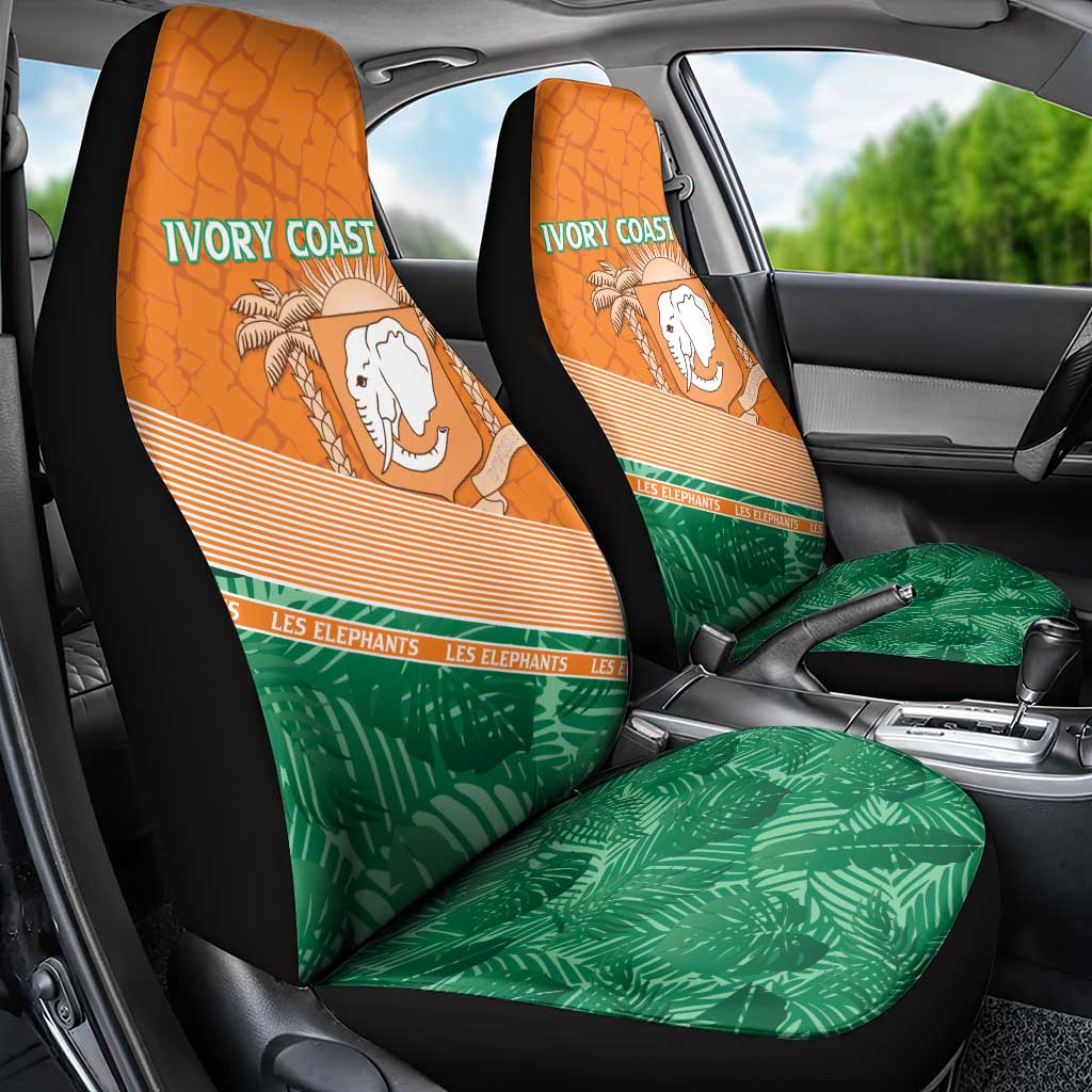 Ivory Coast Rugby Custom Car Seat Cover Allez Les Elephants
