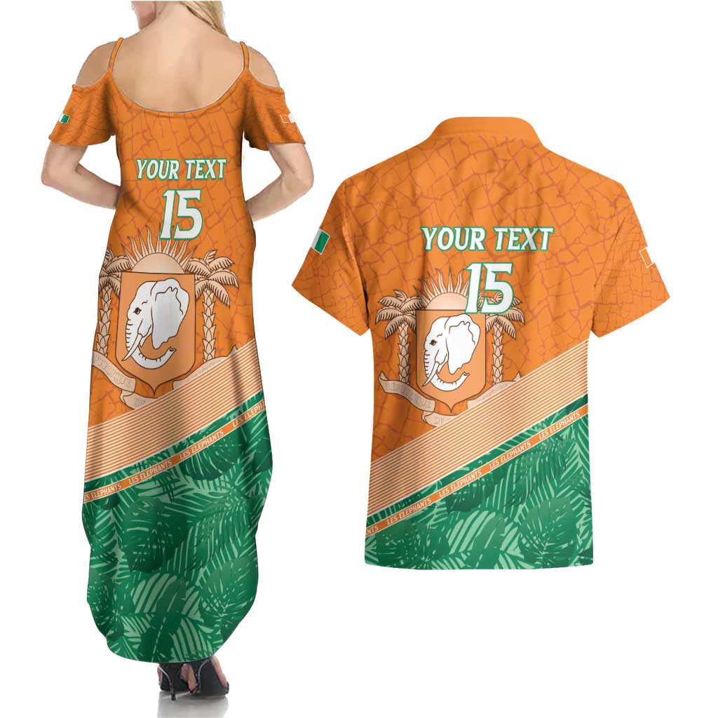Ivory Coast Rugby Custom Couples Matching Summer Maxi Dress and Hawaiian Shirt Allez Les Elephants