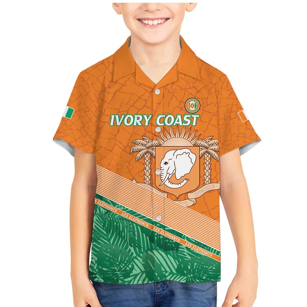 Ivory Coast Rugby Custom Family Matching Mermaid Dress and Hawaiian Shirt Allez Les Elephants