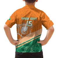 Ivory Coast Rugby Custom Family Matching Off The Shoulder Long Sleeve Dress and Hawaiian Shirt Allez Les Elephants