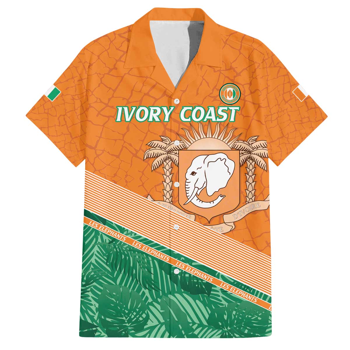 Ivory Coast Rugby Custom Family Matching Off The Shoulder Long Sleeve Dress and Hawaiian Shirt Allez Les Elephants