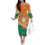 Ivory Coast Rugby Custom Family Matching Off The Shoulder Long Sleeve Dress and Hawaiian Shirt Allez Les Elephants