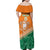 Ivory Coast Rugby Custom Family Matching Off Shoulder Maxi Dress and Hawaiian Shirt Allez Les Elephants