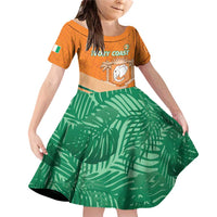 Ivory Coast Rugby Custom Family Matching Off Shoulder Short Dress and Hawaiian Shirt Allez Les Elephants