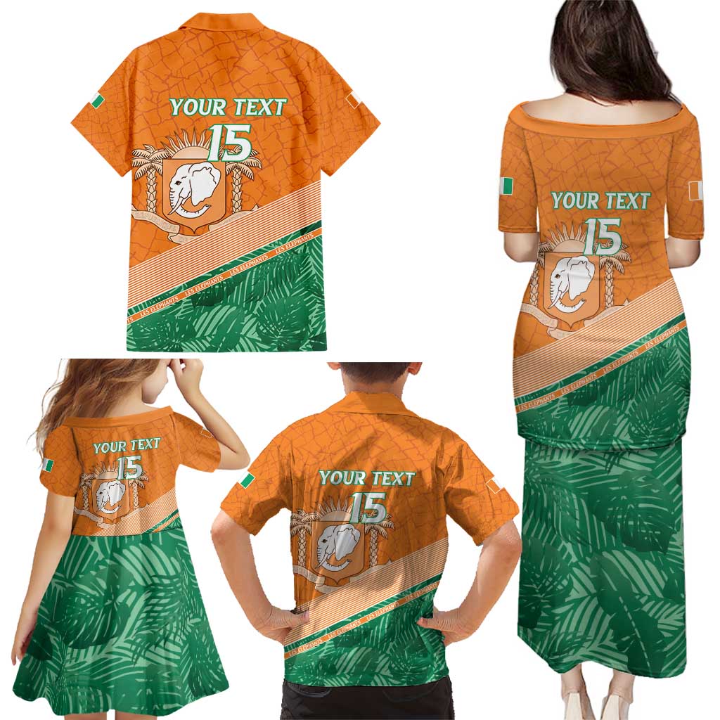 Ivory Coast Rugby Custom Family Matching Puletasi and Hawaiian Shirt Allez Les Elephants