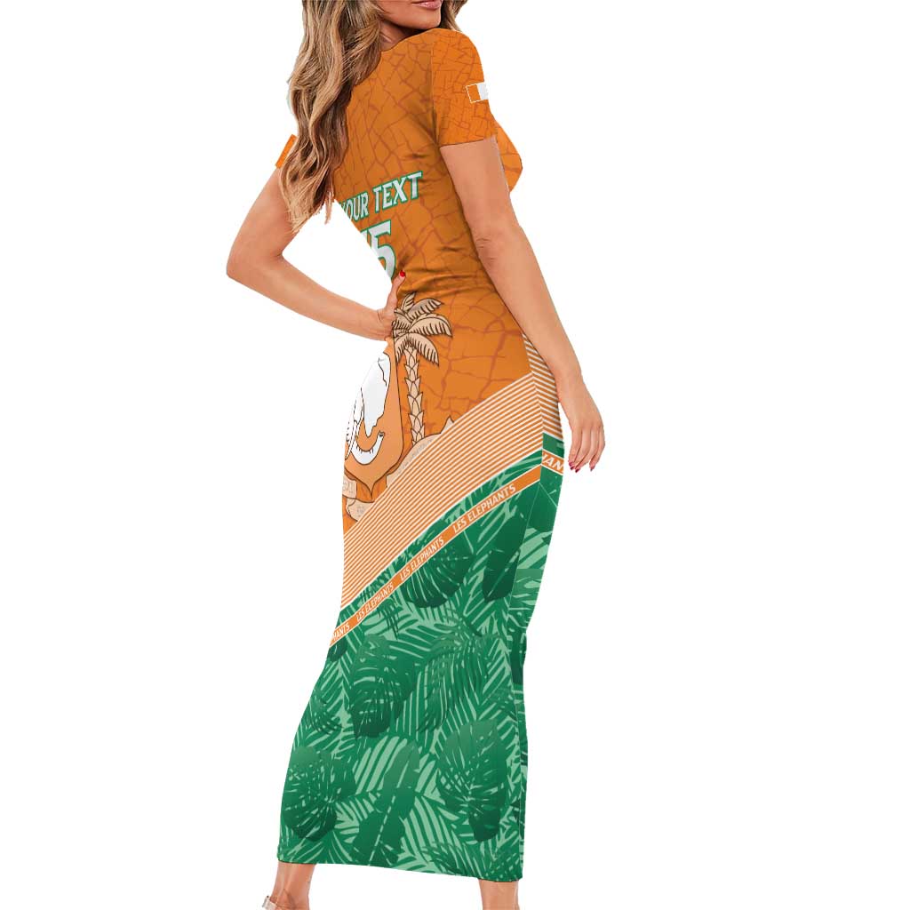 Ivory Coast Rugby Custom Family Matching Short Sleeve Bodycon Dress and Hawaiian Shirt Allez Les Elephants