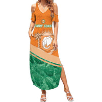 Ivory Coast Rugby Custom Family Matching Summer Maxi Dress and Hawaiian Shirt Allez Les Elephants