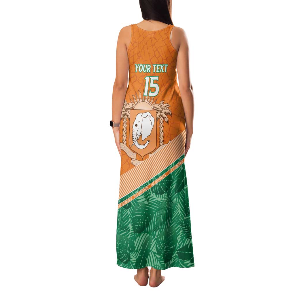 Ivory Coast Rugby Custom Family Matching Tank Maxi Dress and Hawaiian Shirt Allez Les Elephants
