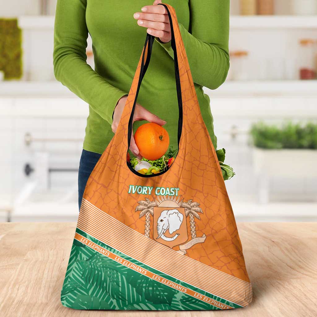 Ivory Coast Rugby Custom Grocery Bag Allez Les Elephants