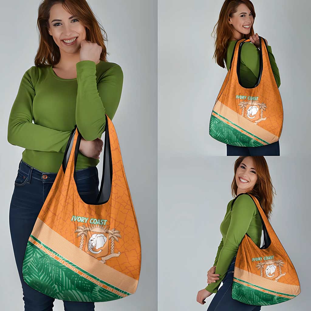 Ivory Coast Rugby Custom Grocery Bag Allez Les Elephants