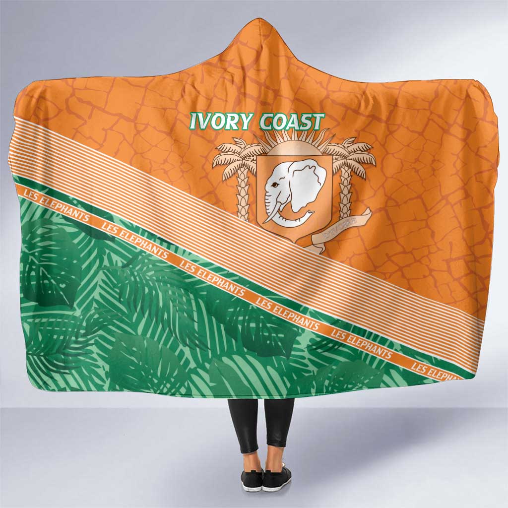 Ivory Coast Rugby Custom Hooded Blanket Allez Les Elephants