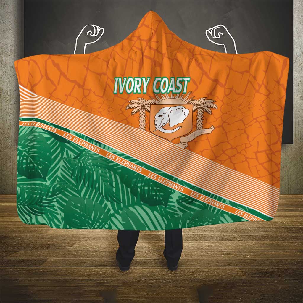 Ivory Coast Rugby Custom Hooded Blanket Allez Les Elephants
