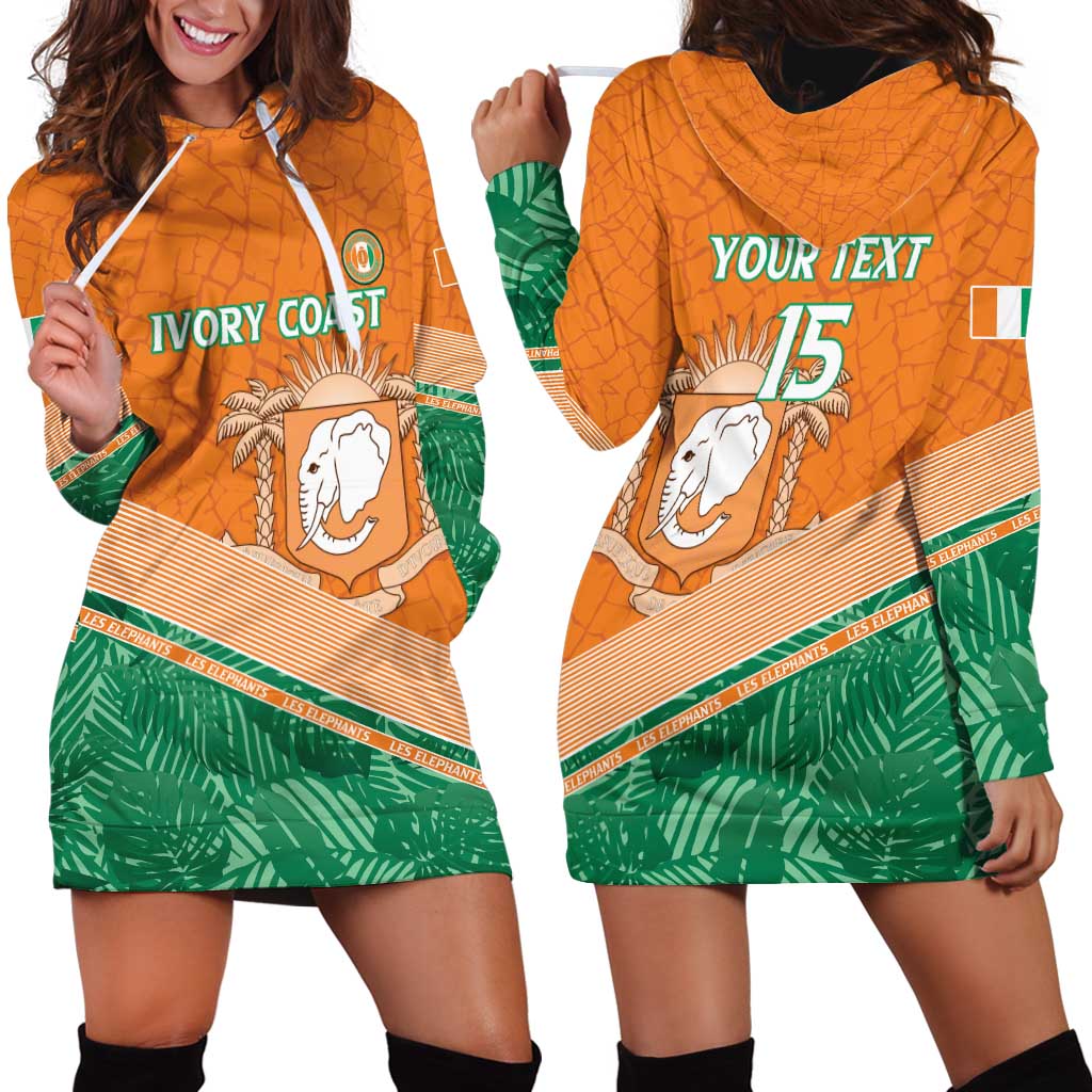Ivory Coast Rugby Custom Hoodie Dress Allez Les Elephants