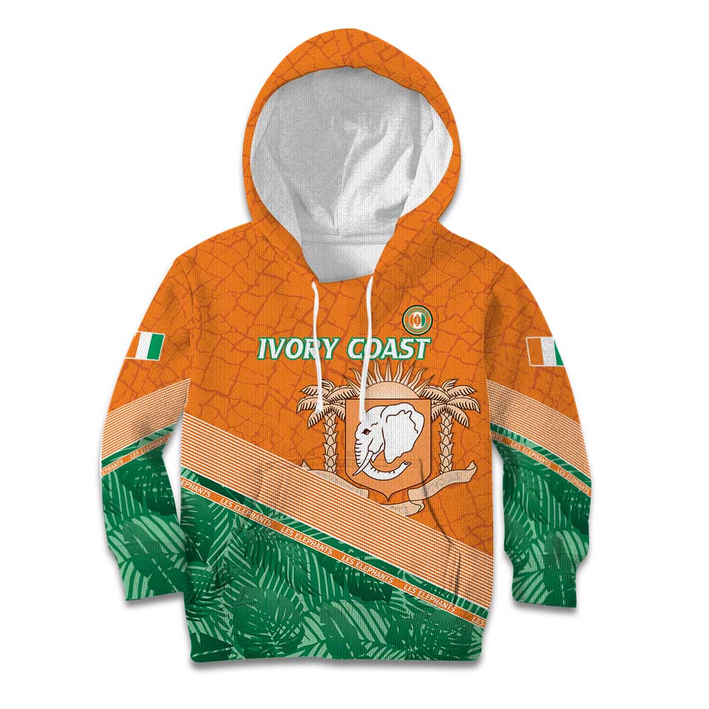 Ivory Coast Rugby Custom Kid Hoodie Allez Les Elephants