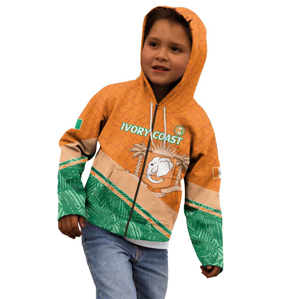 Ivory Coast Rugby Custom Kid Hoodie Allez Les Elephants