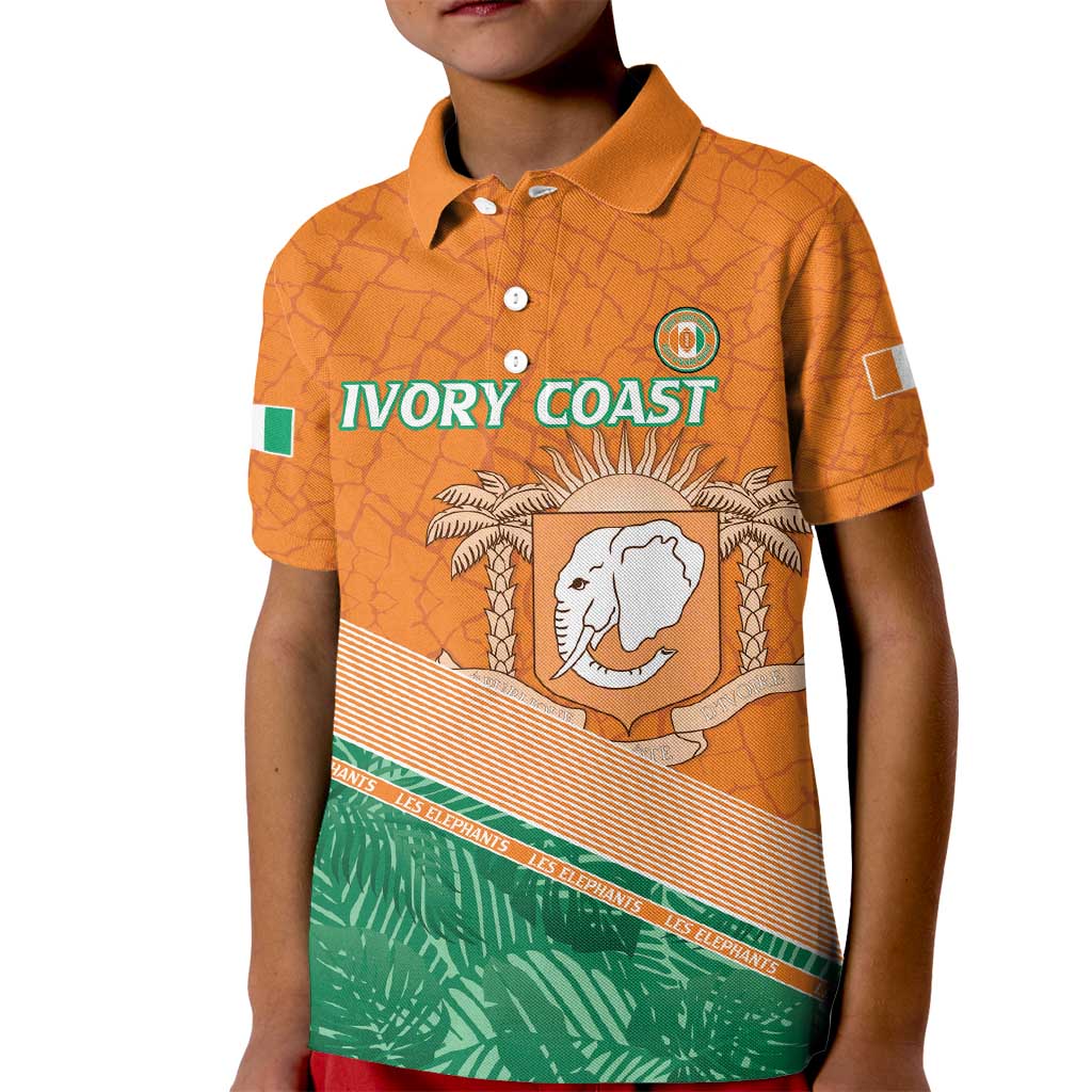Ivory Coast Rugby Custom Kid Polo Shirt Allez Les Elephants