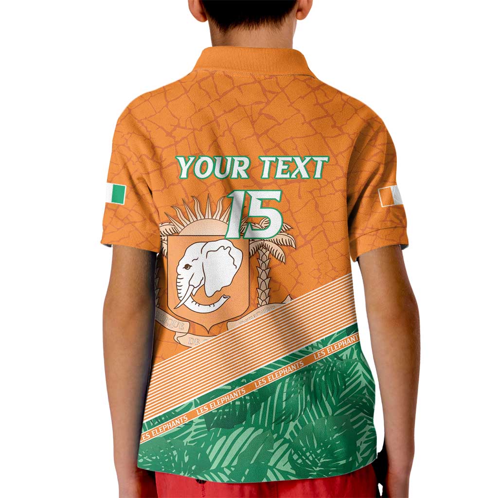 Ivory Coast Rugby Custom Kid Polo Shirt Allez Les Elephants