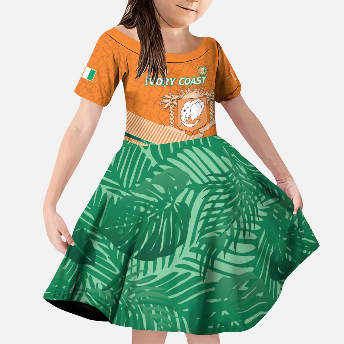 Ivory Coast Rugby Custom Kid Short Sleeve Dress Allez Les Elephants