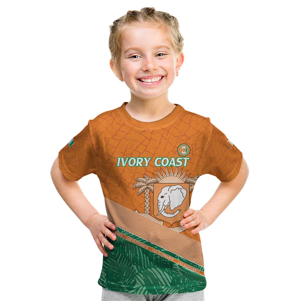 Ivory Coast Rugby Custom Kid T Shirt Allez Les Elephants