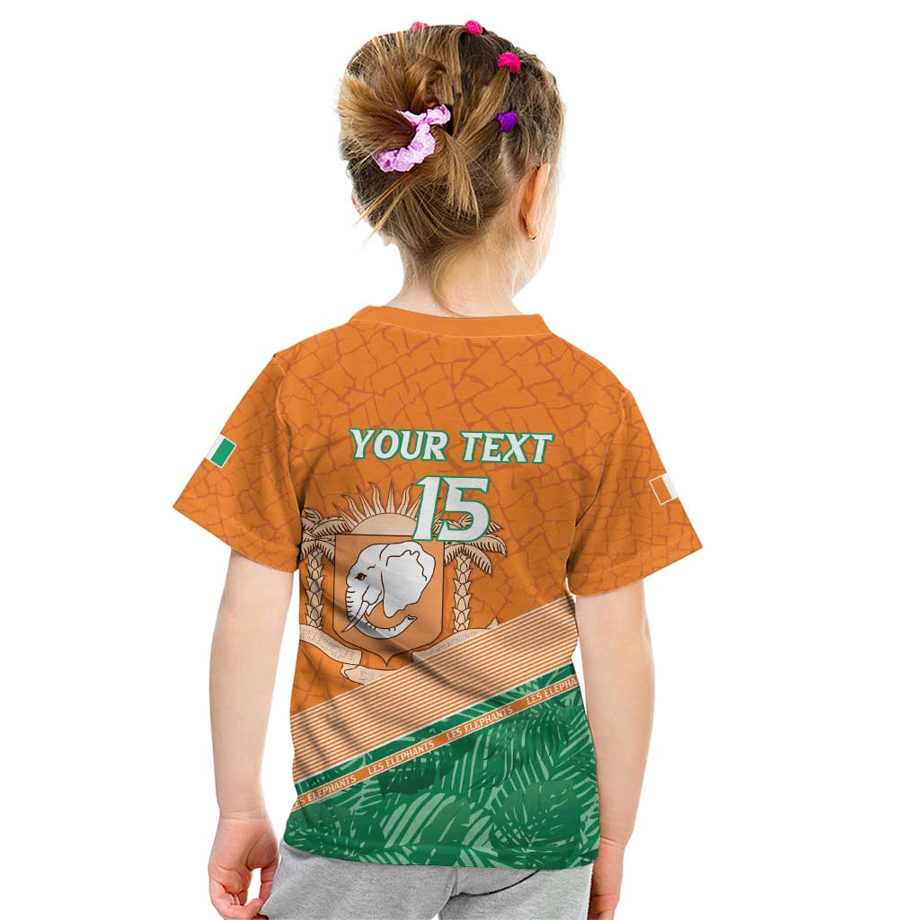 Ivory Coast Rugby Custom Kid T Shirt Allez Les Elephants
