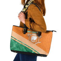 Ivory Coast Rugby Custom Leather Tote Bag Allez Les Elephants