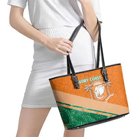 Ivory Coast Rugby Custom Leather Tote Bag Allez Les Elephants