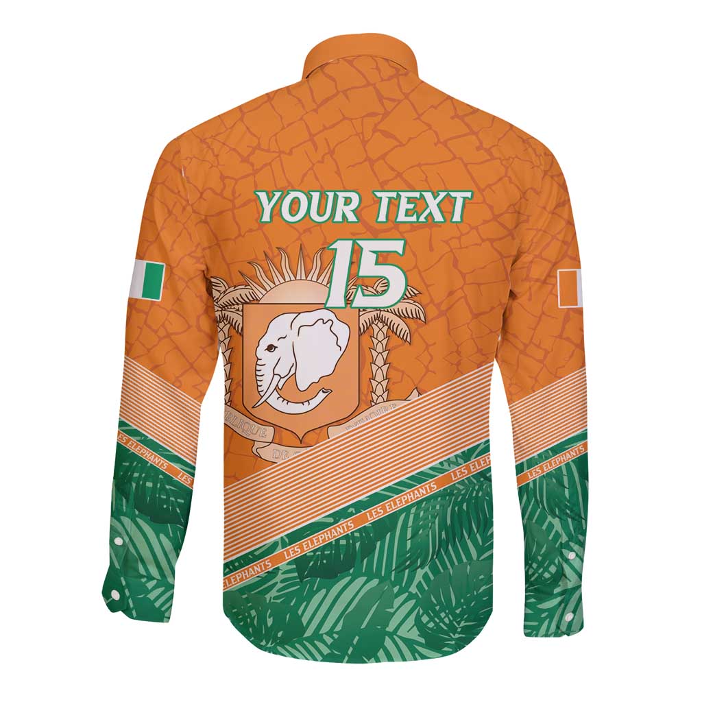 Ivory Coast Rugby Custom Long Sleeve Button Shirt Allez Les Elephants
