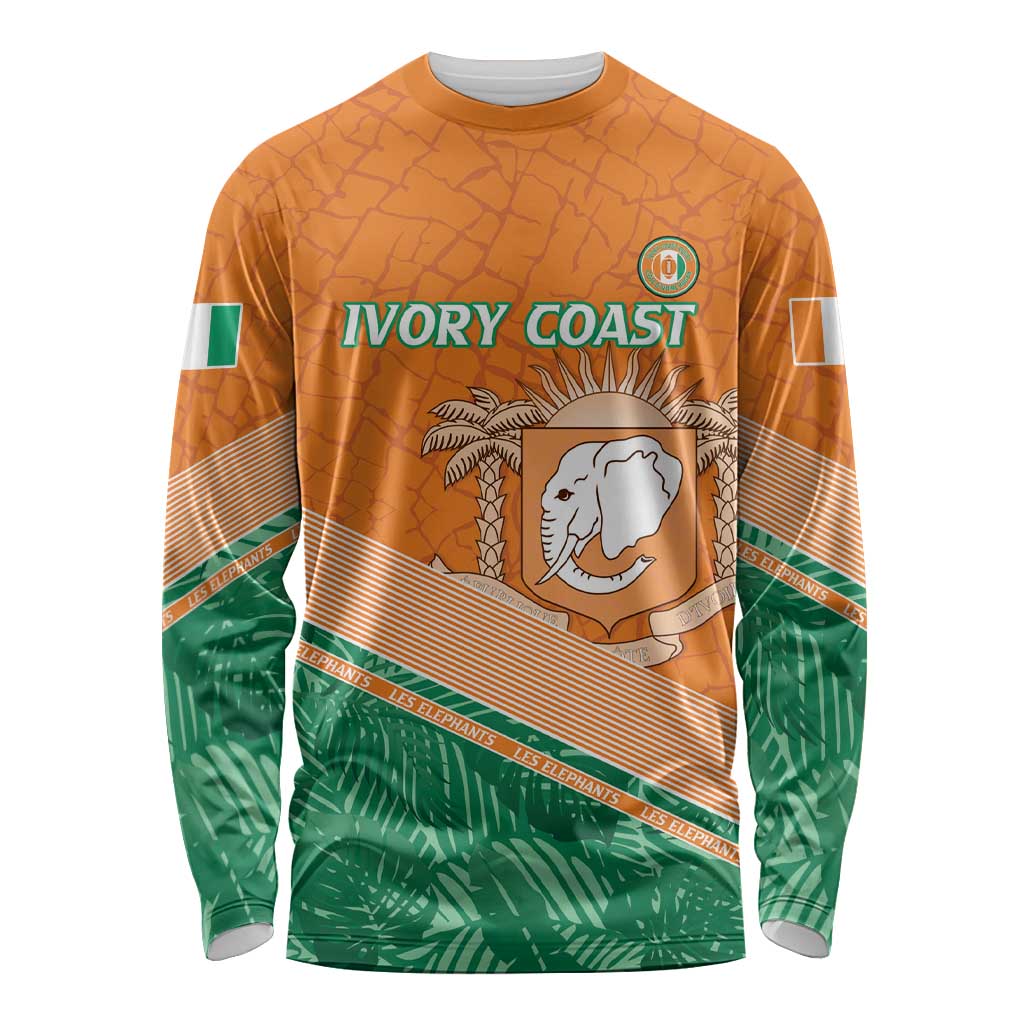 Ivory Coast Rugby Custom Long Sleeve Shirt Allez Les Elephants