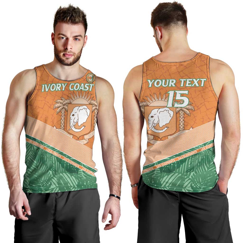 Ivory Coast Rugby Custom Men Tank Top Allez Les Elephants