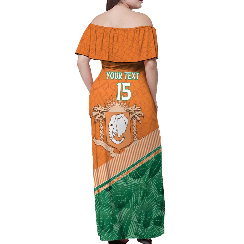 Ivory Coast Rugby Custom Off Shoulder Maxi Dress Allez Les Elephants
