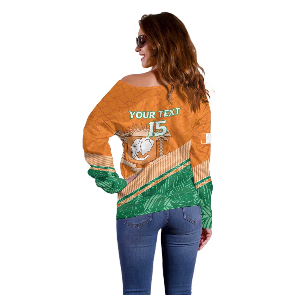 Ivory Coast Rugby Custom Off Shoulder Sweater Allez Les Elephants