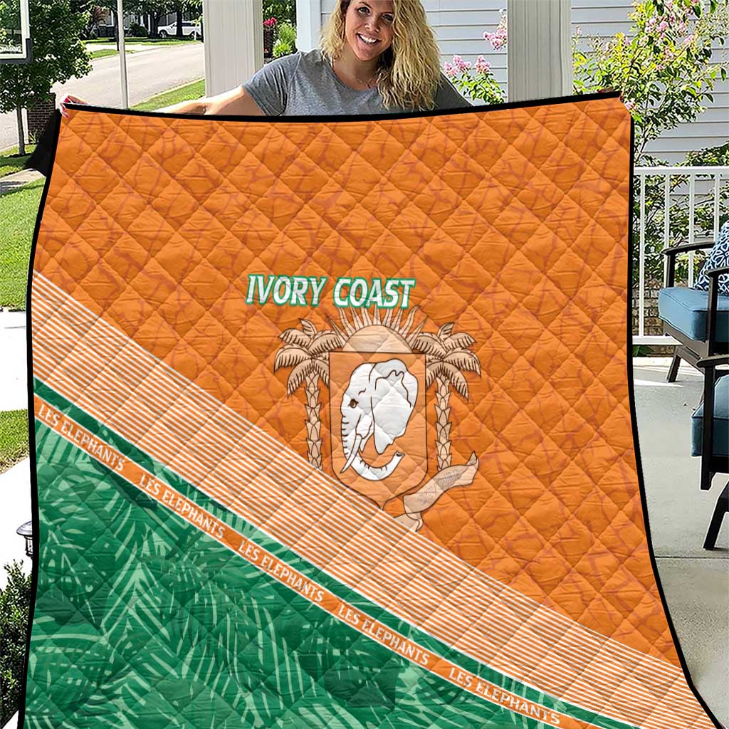 Ivory Coast Rugby Custom Quilt Allez Les Elephants