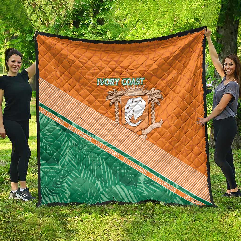 Ivory Coast Rugby Custom Quilt Allez Les Elephants