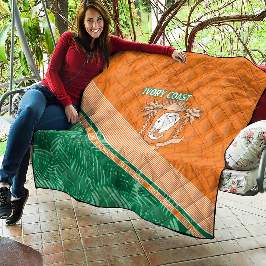 Ivory Coast Rugby Custom Quilt Allez Les Elephants
