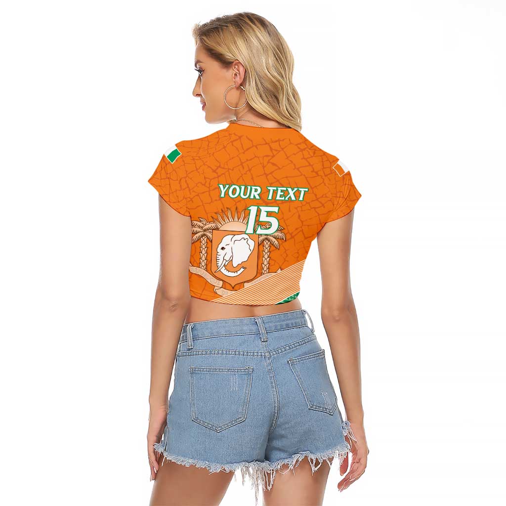 Ivory Coast Rugby Custom Raglan Cropped T Shirt Allez Les Elephants