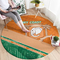 Ivory Coast Rugby Custom Round Carpet Allez Les Elephants