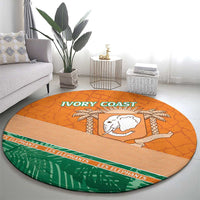 Ivory Coast Rugby Custom Round Carpet Allez Les Elephants