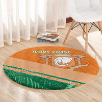 Ivory Coast Rugby Custom Round Carpet Allez Les Elephants